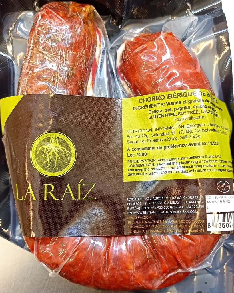 Chorizo Extra Ibérique Bellota Naturel UT