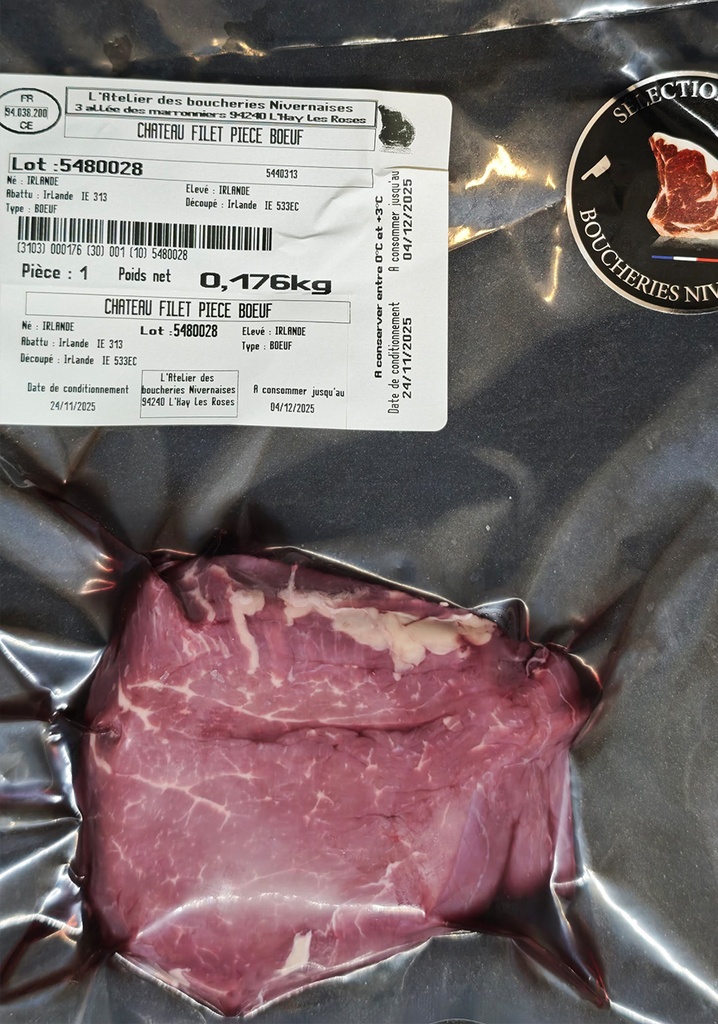 BN Châteaubriand (filet) piécé 180G